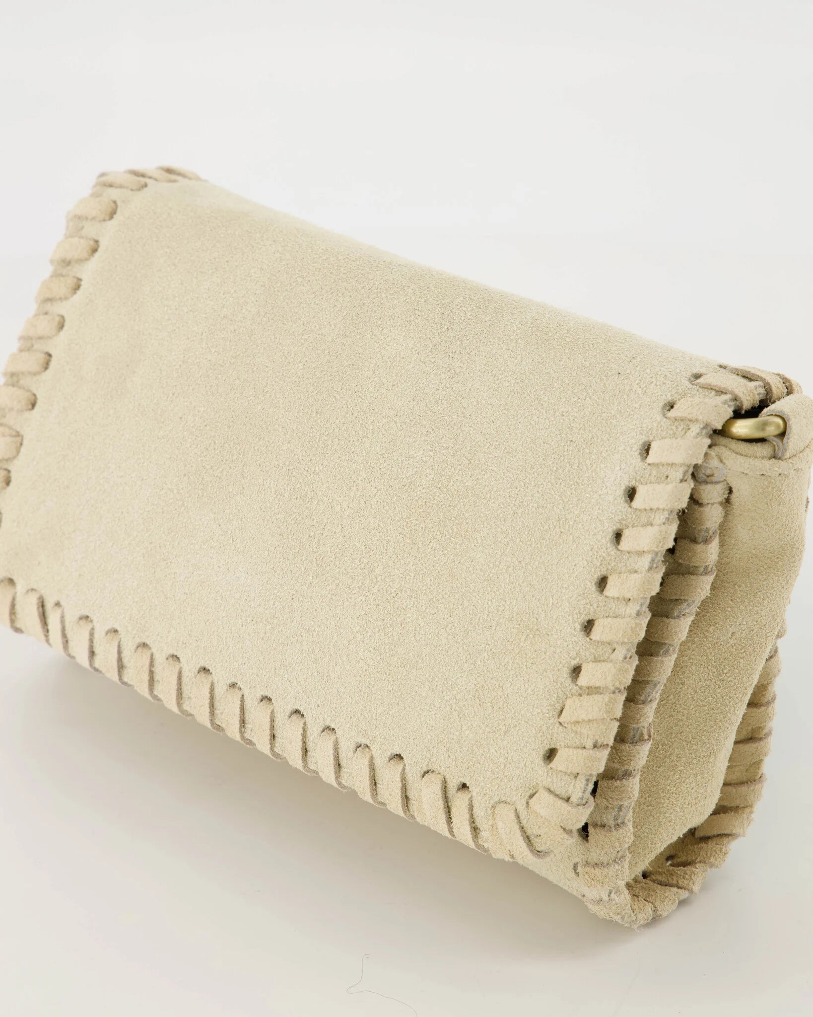 Romee - Suede - Crossbody tas - Ecru - D02 - Bronskleurig